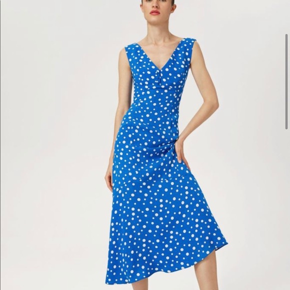 NWT Gorgeous Exquise blue polka dot dress!! - Picture 3 of 12